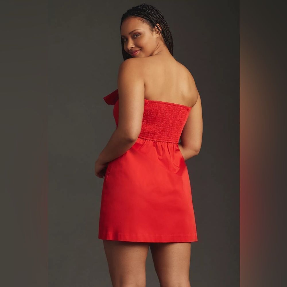Anthropologie Hutch Bow Rosette Strapless Mini Dress Size XL - Picture 6 of 6